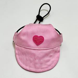 TEMU 귀여운 하트 패턴 애완견용 덕빌 캡 - 소형, 중형, 대형 강아지용 조절 가능한 스트랩 야구모자, 귀 보호 및 자외선 차단