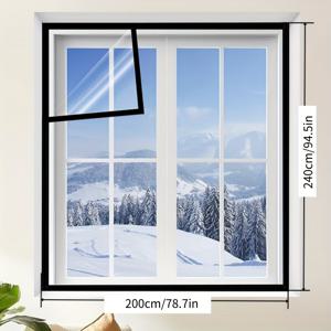 TEMU 고화질 투명 창문 방풍 단열 필름, 두꺼운 밀봉 단열 커튼, 발코니 및 침실 문과 창문에서 통풍 방지 및 보온을 위해 설계되었으며, 자가 접착 설치 방식입니다.|필름