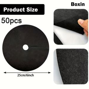 TEMU 50/100개 15cm 블랙 헤비듀티 나무 잡초 방지 링 - 정원 나무용 뿌리 보호 및 잡초 방지 멀치 매트