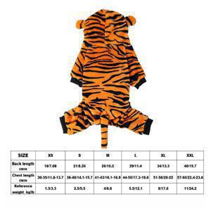 TEMU 펫 변신 코스튬 클래식 호랑이 패턴 펫 원피스 소프트 플리스 방풍 겨울용 따뜻한 고양이와 강아지를 위한 패셔너블한 귀여운 의상