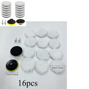 TEMU 80mm 광택 부착 16개, M10 드릴 어댑터가 있는 광택 패드, 자동차 광택, 광택기 및 그라인더에 적합