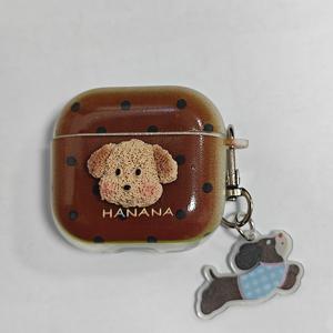 TEMU 에어팟 프로에 적합한 3D 점선 강아지 디자인 이어폰 케이스, 소시지 강아지 펜던트 보호 커버 특징, 스크래치 방지 및 내구성 설계