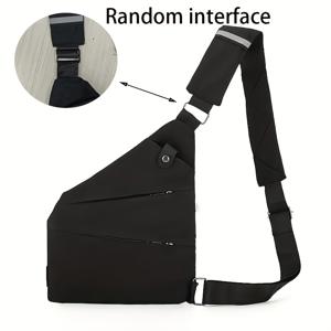 TEMU 다기능 숄더백 | 안감, 단색, 지퍼 잠금, 조절 가능한 남녀공용 스트랩, 도난 방지 겨드랑이 크로스바디 백 (여행용)