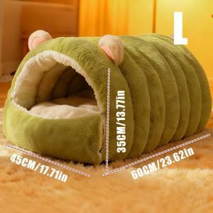 TEMU 겨울용 따뜻한 고양이 하우스 - 세탁 가능한 밀폐형 디자인, 아늑한 펫 베드, 사계절용 안전 침낭, 고양이와 소형견 공용, 32가지 시나리오에 적합