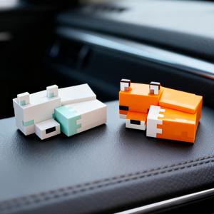 TEMU 큐빅 여우 피규어 2개 - 귀여운 플라스틱 여우 조각상, 내구성 있는 소형 장식품, 홈, 웨딩, 생일 파티 장식 및 선물용, 룸 데코