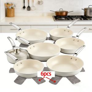 TEMU 대형, 중형, 소형 펠트 냄비, 팬, 주방용품용 보호 패드 6개 세트, 내열성 파티션 패드로 스크래치 방지, 개별 표면 패드, 주방 도구 및 조리기구 액세서리