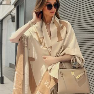 TEMU 플러스 사이즈 우아한 코트, 여성용 플러스 레터 프린트 태슬 트림 박개 소매 오픈 프론트 샤울 코트