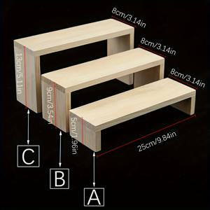 TEMU 3단 나무 사다리 쌓을 수 있는 랙 세트, 화장품 데스크탑 정리함, 제품 및 세안기 홀더, 립스틱, 향수, 파우더용 메이크업 선반, 네일 폴리쉬, 네일 글루 및 네일 아트 용품 디스플레이 랙