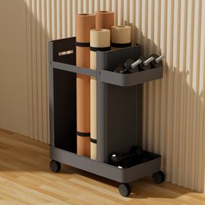 TEMU 바퀴 달린 가정용 운동기구 수납 랙