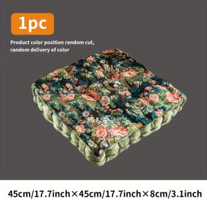 TEMU 1개 미국 컨트리 스타일 쿠션, 패브릭 재질, 두꺼운 패딩 시트 쿠션, 다기능 사용, 손잡이가 있는 빨래 가능, 휴대 용이, 사각 플로어 쿠션, 두꺼운 높이 쿠션으로 사용 가능, 45*45Cm/17.7