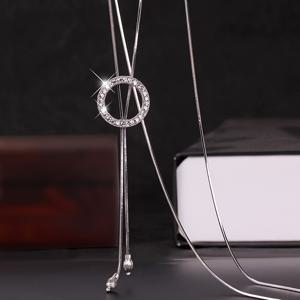 TEMU 귀여운 라운드 펜던트 스웨터 체인 롱 목걸이 1개