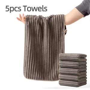 TEMU 5개 짙은 색상의 캔디 타월, 고품질 마이크로파이버 핸드 타월, 부드럽고 편안한 얼굴 타월, 빠른 건조 흡수성 타월, 가정 욕실용, 현대적인 직사각형 디자인, 우주 테마, 니트 원단, 폴리에스테르 및 나일론, 289g/㎡