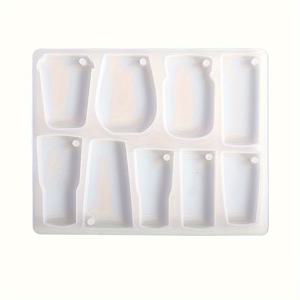 TEMU 1pc 실리콘 몰드 세트, 8-Cavity, 불규칙 모양, DIY 수지 장신구 주조, 텀블러 머그 커피 컵 메이슨 자 펀칭 키체인 태그 펜던트 매력, 공예 용품