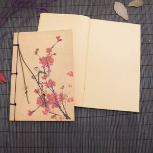 TEMU 수제 중국 잉크 모란 그림 노트 - 플로럴 디자인의 고대 스타일 빈 저널, 혼합 색상, 깃털 없음, 미술 및 글쓰기에 적합, 예술적인 저널링 | 플로럴 노트북 | 전통 중국 예술, 중국 저널링