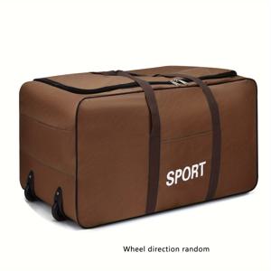 TEMU 대형 옥스포드 원단 여행 가방, 접이식 바퀴 포함 - 사진 및 카메라 장비, 이사, 일, 해외 유학 및 야영 여행에 이상적