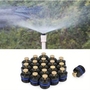 TEMU 12/24개 분무 스프링클러 노즐, 1/2인치 정원 미스트 에미터 조절 가능한 360도 농업용 잔디 물뿌리기 범용 노즐 관개 스프레이 헤드