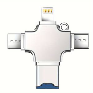 TEMU 아이폰 노트북 PC용 4IN1 메모리 카드 리더, iOS용 USB A 타입-C OTG 어댑터, 삼성 화웨이 샤오미용 SD 카드 리더