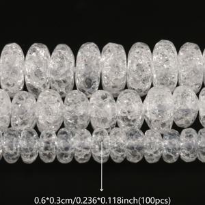 TEMU 흰 눈이 갈라진 비즈, 6/8/10mm 라운드 론델 스페이서 비즈 DIY 주얼리 만들기용 - 팔찌, 목걸이 및 공예에 완벽, 15인치 스트랜드