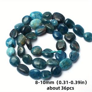 TEMU 1줄 (15인치) 루크 블루 아파타이트 보석 - 8-10mm 불규칙/물방울/모양 루즈 비즈, DIY 주얼리 만들기, 목걸이 & 팔찌 참 - 블루 아파타이트 스톤 비즈, 공예 액세서리용