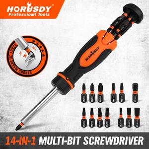 TEMU 마그네틱 래쳇 스크루드라이버 비트 세트: 14-in-1 비트 스크루드라이버 키트에는 1/4” 스크루드라이버 비트 거치대, 필립스, 슬롯, 스퀘어, 토르크스, 헥스 비트 13개 포함, 차고 및 일상 수리용