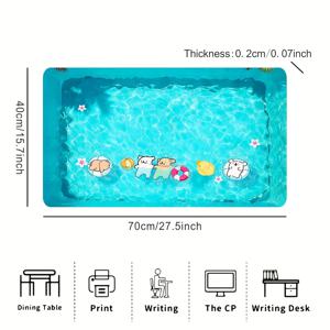 TEMU 풀 플로트 귀여운 곰 HD 이미지, 초대형 마우스 패드, 사각 디자인, 미끄럼 방지 내구성 고무 소재, 정밀 스티치 처리된 가장자리, 고품질 컬러 프린팅, 사무실용 및 홈 데코, 게이밍에 완벽, 크리스마스·추수감사절·할로윈 선물 추천, 친구와 파트너를 위한 이상적인 선물