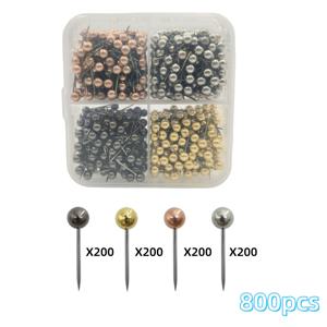 TEMU 800개 세트 4종 볼핀, 여행 지도 위치 표시기 및 낚시줄 고정용 구형핀, 골드, 실버, 건블랙, , 1.5cm