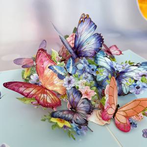 TEMU 1pc 레이저 컷 팝업 인사 카드, 아름다운 나비 및 꽃 디자인 - 개인화, 텍스트 없음, 생일, 결혼 기념일, 회복, 어머니의 날, 교사들의 날, 등에 이상적 -velop, 축하 카드|나비 모티브|레이저 컷 디테일링, 나비 선물