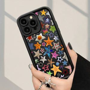 TEMU 폰 케이스: 창의적이고 독특한 오각별 패턴, 패셔너블하고 인기 있는 충격 방지, 지문 방지, 풀 커버리지 두꺼운 보호 소프트 폰 케이스, 아이폰 7/8/11/12/13/14/15/16/16Pro/Plus/16Promax/X/Xs Max/Xr/12/13 호환