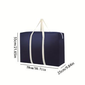 TEMU 특대형 토트백, 수납 가방, 이사 가방, 더블 지퍼, 손잡이 2개 – 의류 및 의류 운반 또는 보관에 적합, 플라스틱 상자, 수납 가방 또는 용기 대체 가능