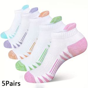 TEMU 3켤레/5켤레 압박 발목 양말 - 흡습 및 속건성, 가볍고 통기성 좋은 스포츠 짧은 양말, 아치 지지대 및 로우컷 디자인 특징, 러닝 및 캐주얼 복장에 적합