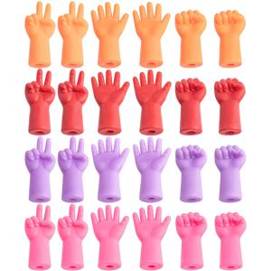 TEMU DIY 공예용 컬러풀 니들 팁 커버 24개 세트 - 혼합 색상(오렌지, 레드, 퍼플, 핑크) - 내구성 있고 사용하기 쉬운 스티치 스토퍼, 뜨개질 및 크로셰 프로젝트용 니팅 액세서리 및 용품