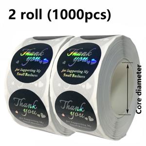 TEMU 500개/1000개 25x25mm 롤 무지개 레이저 방수 감사 스티커, 검은색 밀봉 스티커, 상업용 장식용 자체 접착 라벨 스티커 카드 봉투 포장지 상자 가방용