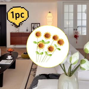 TEMU 1pc 수제 크로셰 - 버들 패스와 로프가 있는 밝은 노란색 꽃束, 집 장식, 결혼식, 생일, 데이, 어머니의 날, 교사 감사의 날에 완벽합니다 | 하이포알러겐 인공 꽃 장식