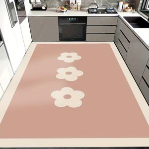 TEMU 신선하고 스타일리시한 대형 규조토 바닥 매트, 흡수력 뛰어난 빠른 건조 주방 러그, 미끄럼 방지 초소프트 현관 매트, 침실, 주방, 거실에 적합. 이상적인 주방 액세서리 및 홈 데코 아이템