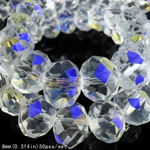 TEMU 4/6/8mm 고스트 블루 오스트리아 비즈, 고급스러운 투명 스파클링 파체드 유리 비즈 (홀 포함), 팔찌 및 목걸이 제작용, 공예 용품 및 추가 비즈 & 비즈 모음