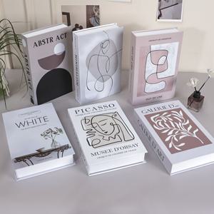 TEMU 북유럽 스타일 장식용 책 세트 6개, 예술적인 장식 스타일의 북세트 6개, 고급스러운 북유럽 스타일 모조책, 홈 오피스 데스크 장식에 적합, 방수되지 않은 종이 재질, 접는 스타일, 직사각형 형태, 클립 잠금, 다목적, 쉬운 조립, 휴일 선물