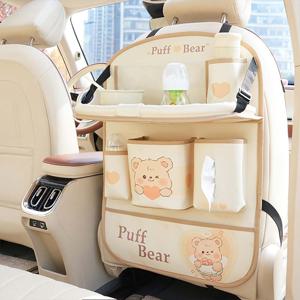 TEMU 자동차 시트 백 킥 패드 - 접이식 테이블, 티슈 박스, 컵 홀더, , 휴대폰 스탠드, 노트북 및 파일 보관 가방이 있는 궁극의 여행 정리함, 고품질 인조 가죽으로 이상적인 휴가 선물!|쓰레기통|노트북가방|가죽가방