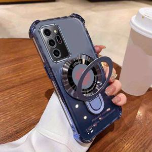 TEMU 삼성 갤럭시 노트 20 울트라용 투명한 행운의 클로버 자석 휴대폰 케이스, 충격 방지 기능 및