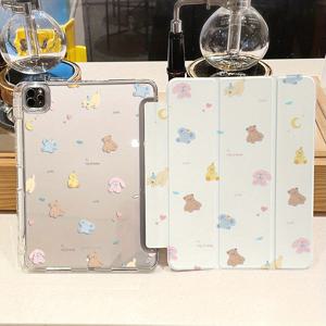 TEMU 펜 슬롯이 있는 아크릴 케이스 - 귀여운 만화 동물 및 달 디자인, for ipad Pro 11, for ipad Air 5, for ipad Mini 7, Air 6 보호 케이스, for ipad 액세서리 | 재미있는 디자인 | 튼튼한 태블릿 케이스, for ipad Pro 케이스
