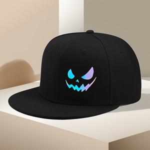 TEMU 스컬 디자인의 조절 가능한 스냅백 야구 모자 - 힙합 스트리트 스타일, 블랙, 기계 세척 가능, 폴리에스터, 야외 스포츠 및 캐주얼 착용에 이상적, 야구 모자