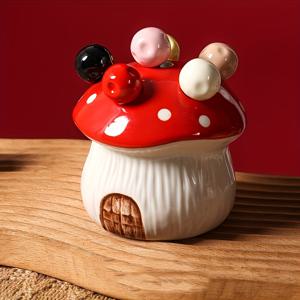 TEMU 스테인리스 스틸 버섯 손잡이 포크 세트 6개 - 재사용 가능한 미니 케이크 포크, 디저트 및 스낵을 위한 과일 포크, 티 파티용 - 내구성 있고 스타일리시한 작은 포크, 가정 및 행사용