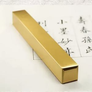 TEMU 창의적인 단색 소형 황동 브러시 무게, 캘리그라피 및 필기용 다기능 황동 자, 쌀 종이 압착용 문구 용품