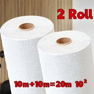 TEMU Onoev 셀프 접착식 필앤스틱 벽지 패널 2롤 (거실, 주방, 침실용) - 질감 있는 화이트 PU 폼 벽 타일, 간편 세척, 맞춤 재단 시트, 즉각적인 커버리지, 사무실 장식용