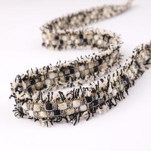 TEMU ZNZAKKA 브레이드 트림 프린지 레이스 리본 2야드 - 꽃과 별 무늬가 있는 정교한 꼰 직물, 커튼용 다색 옵션, 의상 제작, DIY 공예, 장식용 재봉틀