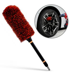 TEMU 파워 드릴용 혁신적인 전기 휠 브러시 1개, 휠 및 자동차 그릴, 스포크, 문 틈새, 엔진 부위 등 좁은 공간 깊은 청소용 마이크로화이버 휠 브러시