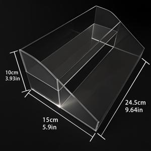 TEMU 2단 투명 아크릴 화장품 & 향수 디스플레이 스탠드 - 가볍고 세련된 티어드 정리대, 조립 불필요, 모던 미니멀 디자인 (카운터탑/책상/욕실용)