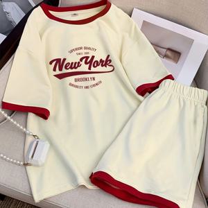 TEMU 여아용 신상 여름 의상 세트, 스타일리시한 반팔 투피스 캐주얼, 야외 활동에 적합한 어린이용