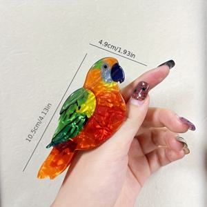 TEMU 컬러 블록 디자인의 귀여운 대형 상어 헤어 클립이 특징인 새로운 봄/여름 앵무새 헤어 클립. 스타일리시한 헤어 스타일을 연출하는 데 완벽합니다. 여성 및 여성 선물로 이상적입니다.
