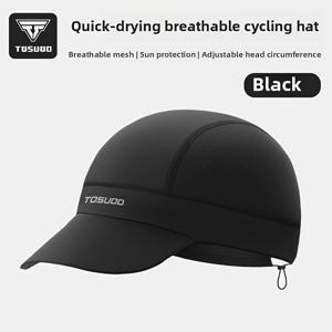 TEMU 로드 자전거용 TOSUOD 통기성 빠른 건조 얇은 머리 커버 - 조절 가능한 끈이 있는 태양 보호 사이클링 모자, 올 시즌 스트레치 핏, 흰색, 야외 스포츠 장비, 세련된 디자인, 안전한 핏 캡