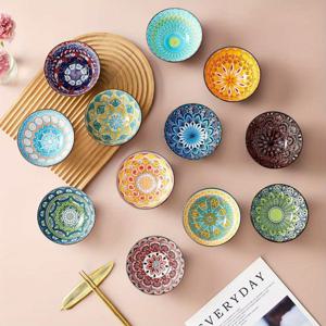 TEMU 12개, 세라믹 그릇, 식품 그릇, 세라믹 수프 그릇, 샐러드 그릇, 주방 식기, 다양한 색상의 그릇 세트 - 식품, 수프, 오트밀, , 샐러드, 케이크, 파스타, 스낵, 과일 등, 집들이 선물, 휴일 선물, 휴일에 매우 적합, 식기 세척기 및 전자레인지 안전